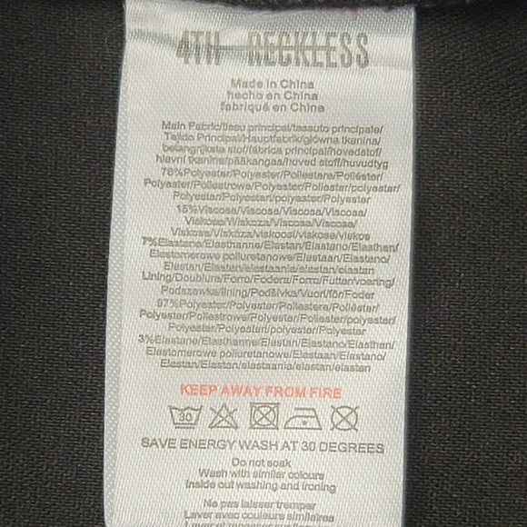 4Th Reckless Womens Pull On Slash Pockets Black  Pant Ties On Ankles Size SMALL - Picture 13 of 15